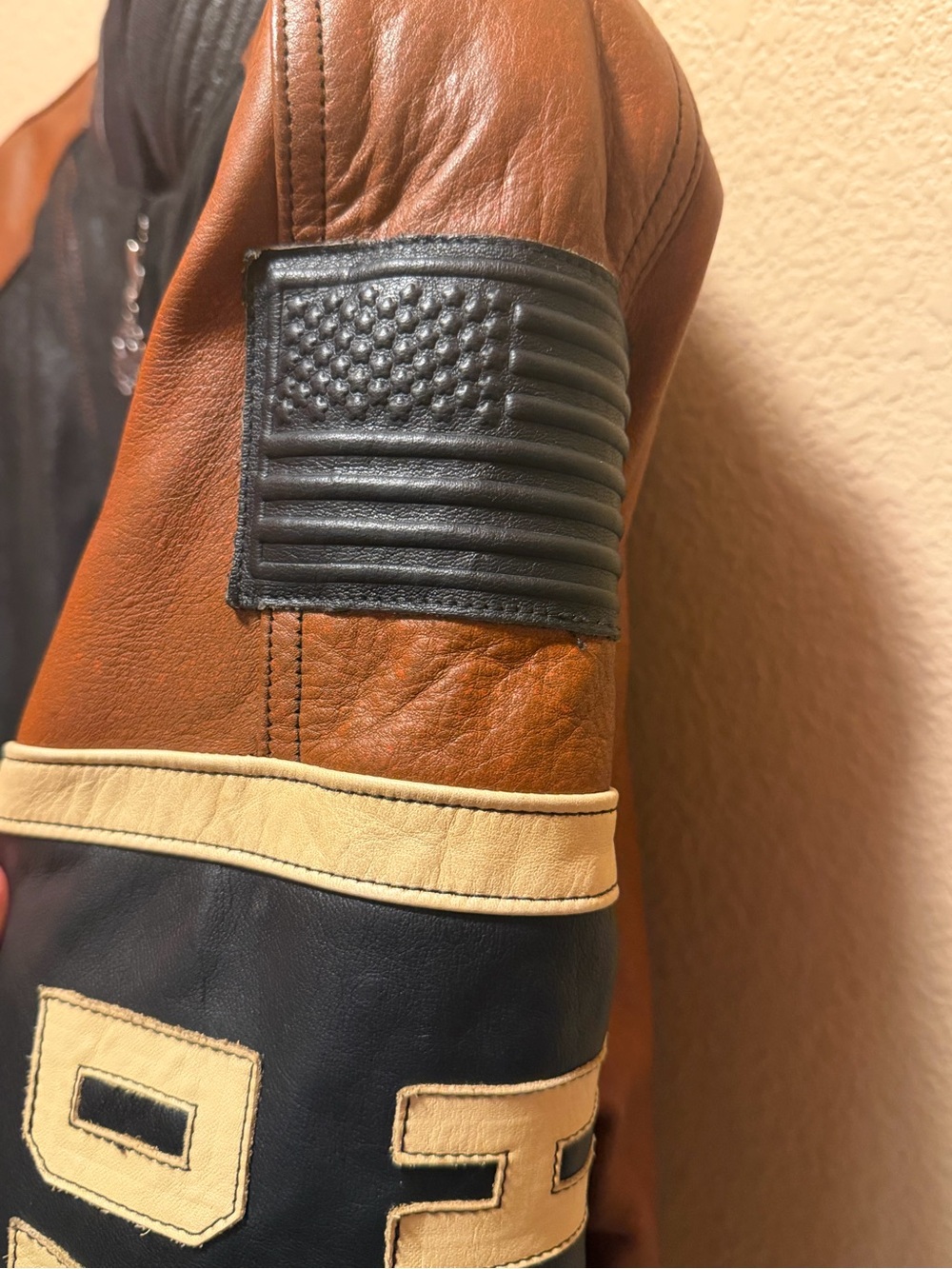 Authentic Harley Davidson Motorcycle Logo Leather Jacket Black Brown Size L - Picture 5 of 16